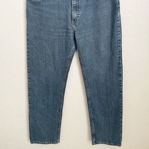 Wrangler Jeans Mens 34x30 Blue Regular Fit 9TRGAMD Denim Cowboy Western Casual - Picture 3 of 10